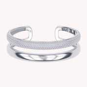 5.00 Cttw Round Lab Created Moiissanite Pave Set Double Domed Open Cuff Bracelet