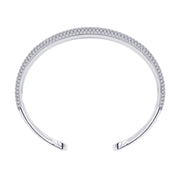 5.00 Cttw Round Lab Created Moiissanite Pave Set Double Domed Open Cuff Bracelet