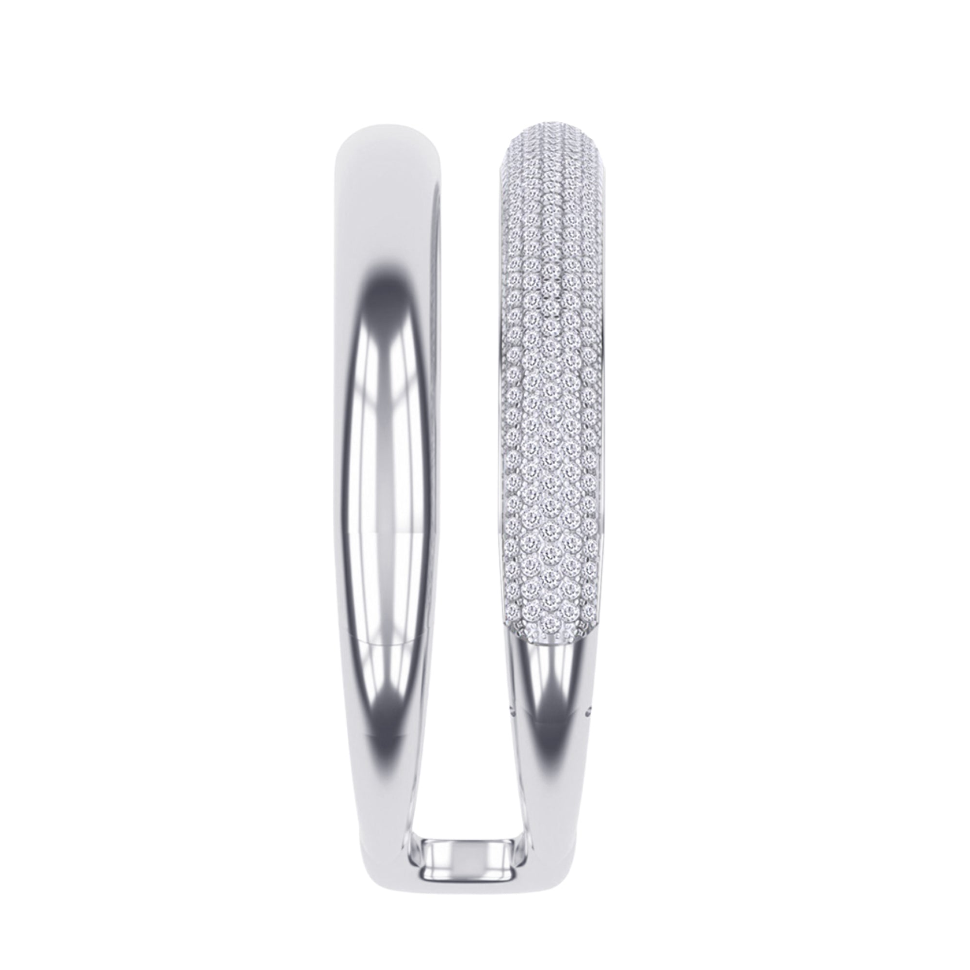 5.00 Cttw Round Lab Created Moiissanite Pave Set Double Domed Open Cuff Bracelet