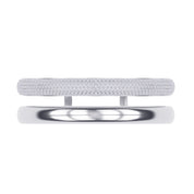 5.00 Cttw Round Lab Created Moiissanite Pave Set Double Domed Open Cuff Bracelet