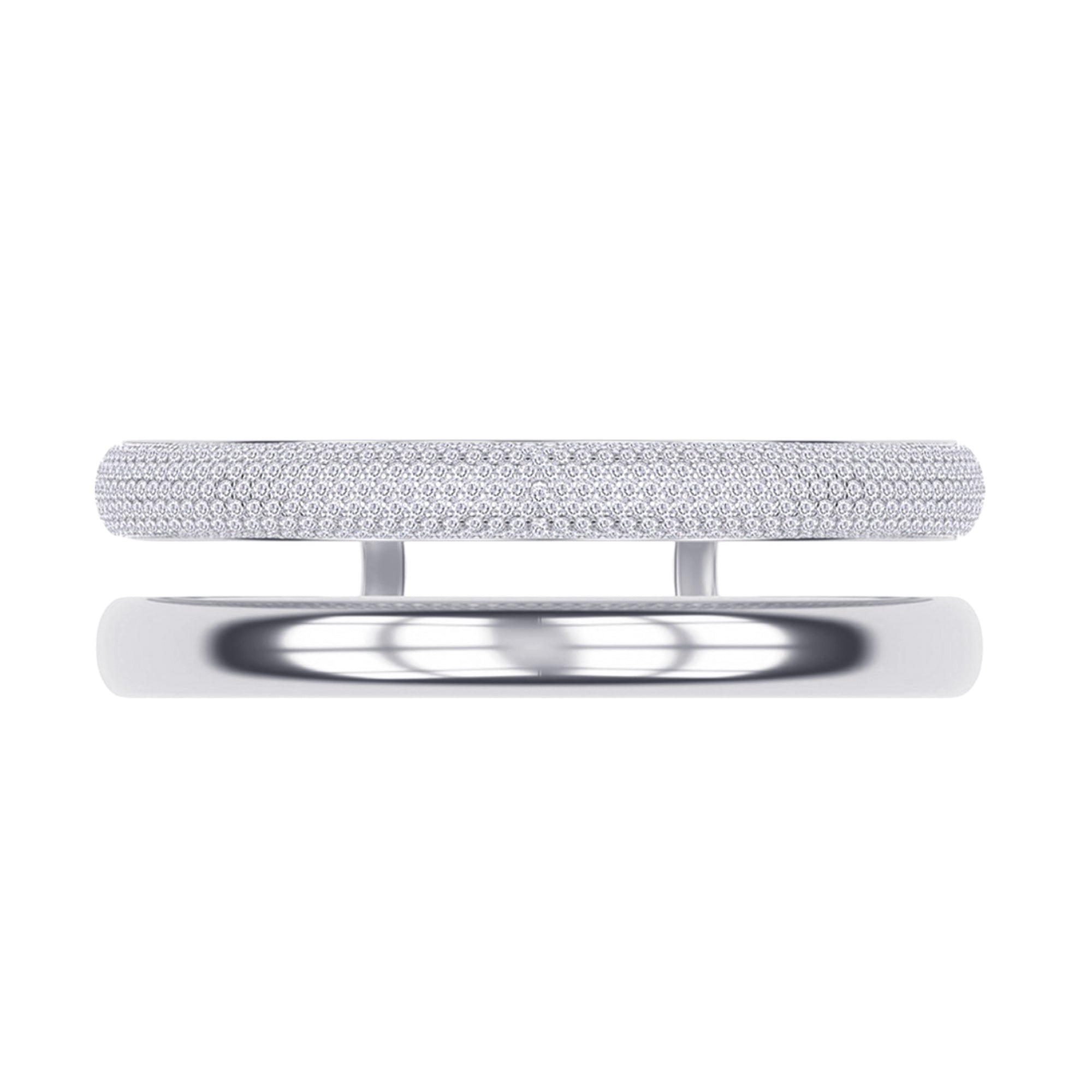 5.00 Cttw Round Lab Created Moiissanite Pave Set Double Domed Open Cuff Bracelet