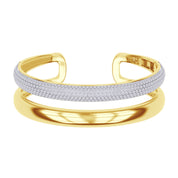 5.00 Cttw Round Lab Created Moiissanite Pave Set Double Domed Open Cuff Bracelet