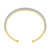 5.00 Cttw Round Lab Created Moiissanite Pave Set Double Domed Open Cuff Bracelet