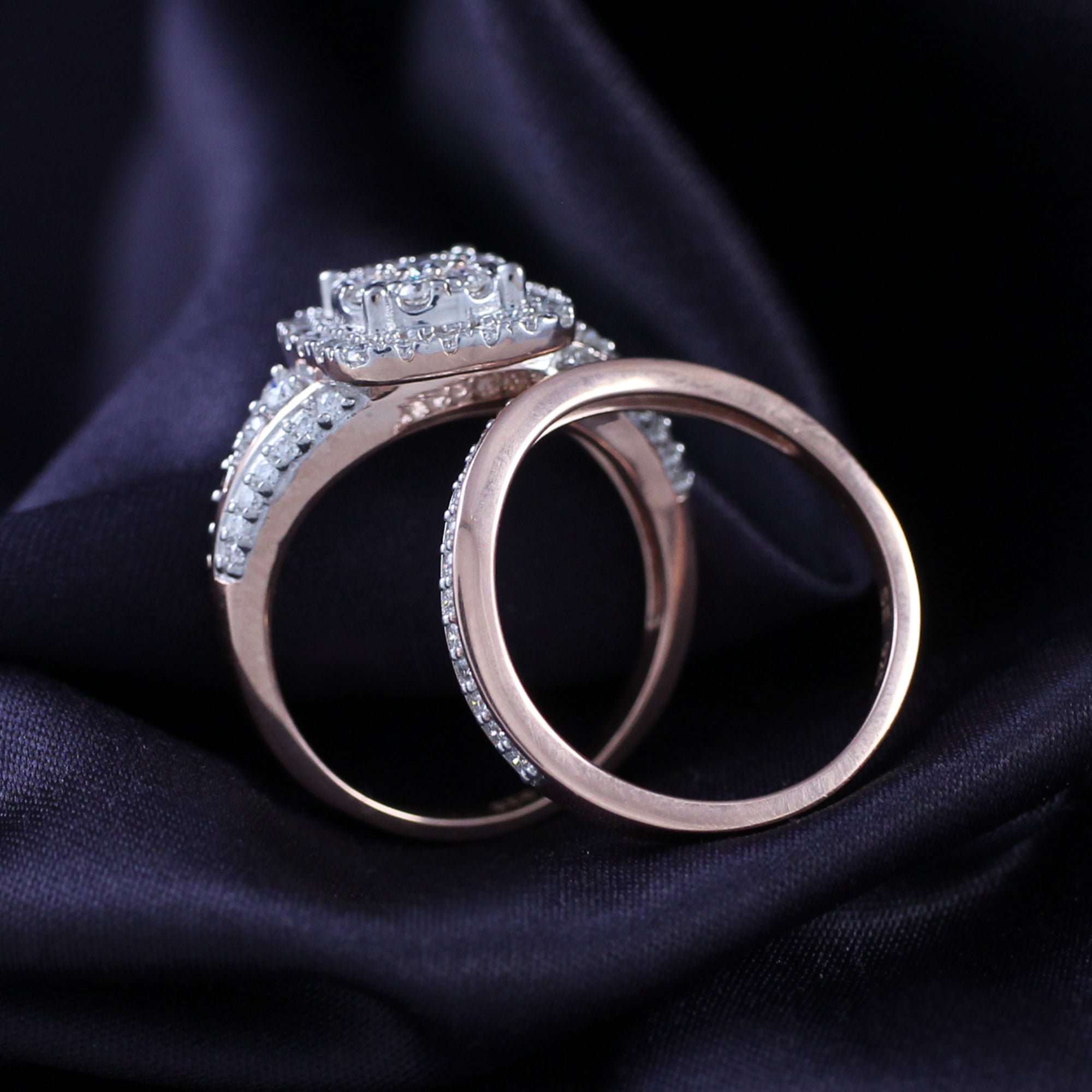 Halo Engagement Bridal Set Lab Grown Diamond Ring