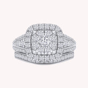 Halo Engagement Bridal Set Lab Grown Diamond Ring