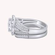 Halo Engagement Bridal Set Lab Grown Diamond Ring