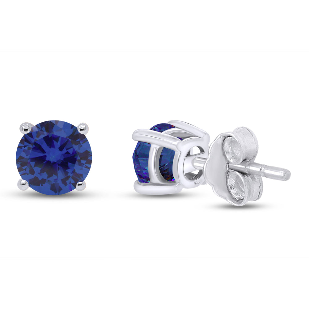 
                      
                        Round Cut Simulated Birthstone Stud Earrings For Women In 925 Sterling Silver
                      
                    