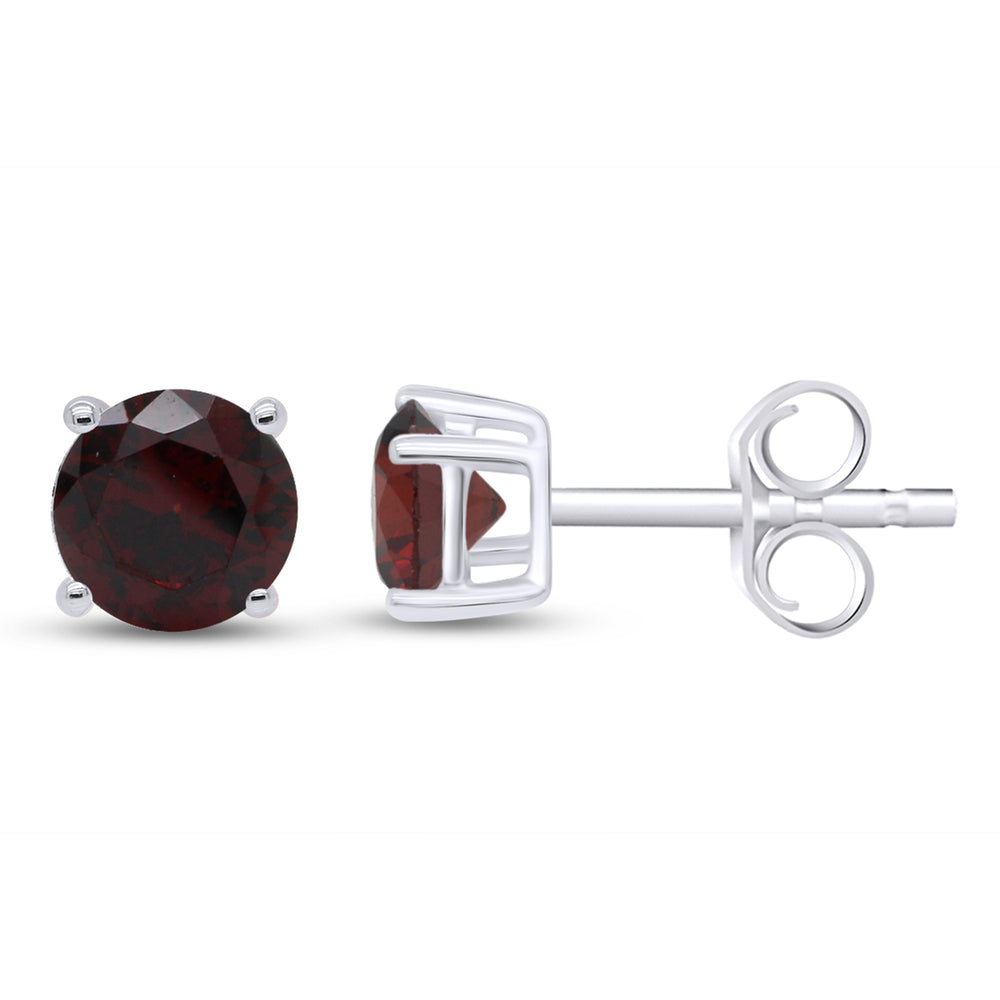 
                      
                        Round Cut Simulated Birthstone Stud Earrings For Women In 925 Sterling Silver
                      
                    