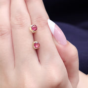 Solitaire Stud Earrings Simulated Birthstone 925 Sterling Silver