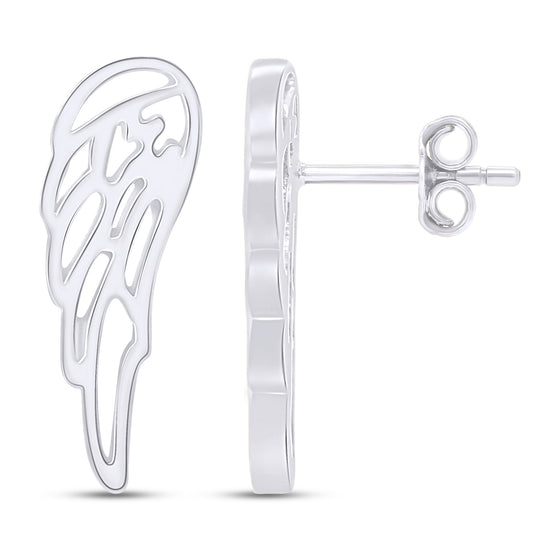 Load image into Gallery viewer, Angel Wings Stud Earrings in 925 Sterling Silver Push Back Jewelry for Women
