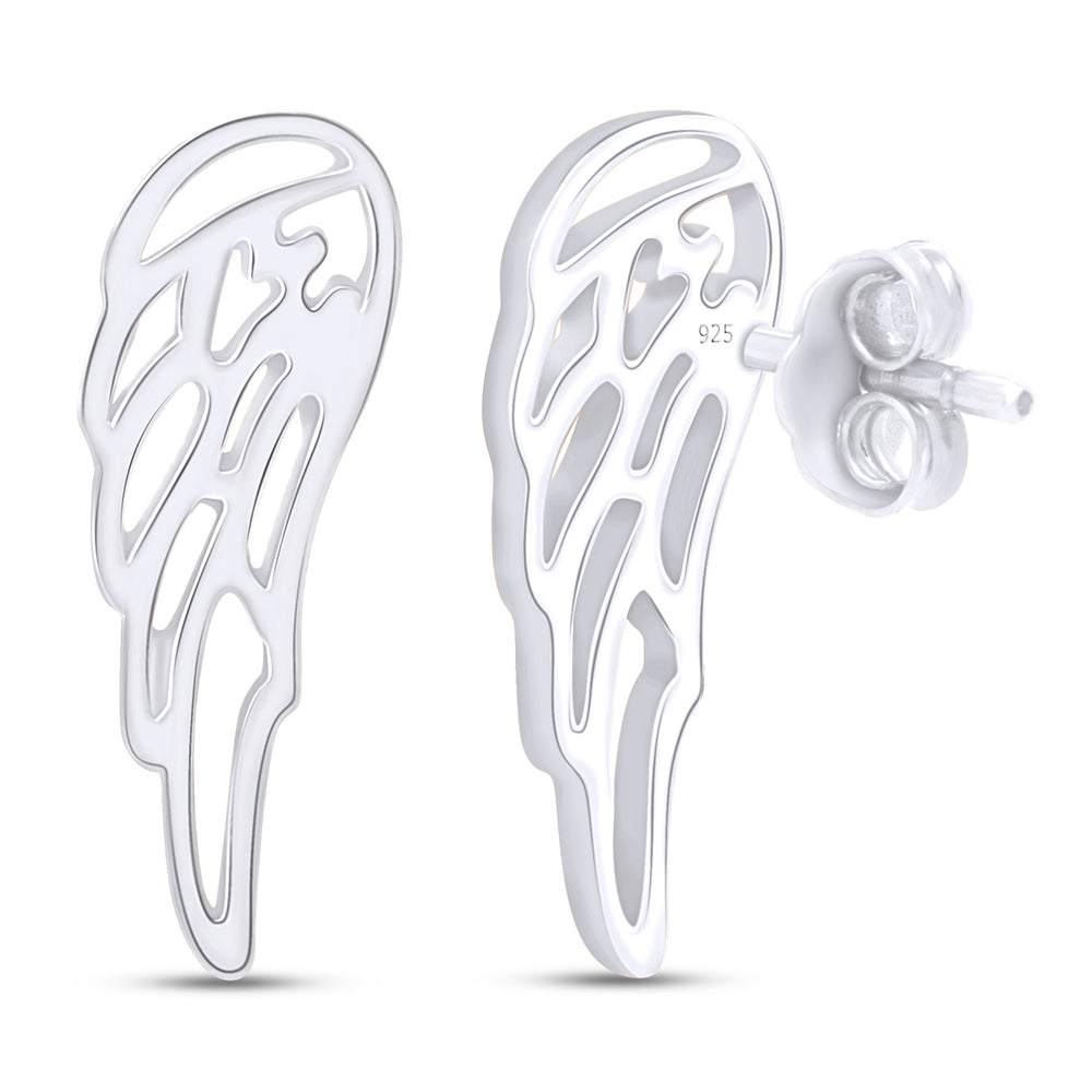 
                      
                        Angel Wings Stud Earrings in 925 Sterling Silver Push Back Jewelry for Women
                      
                    