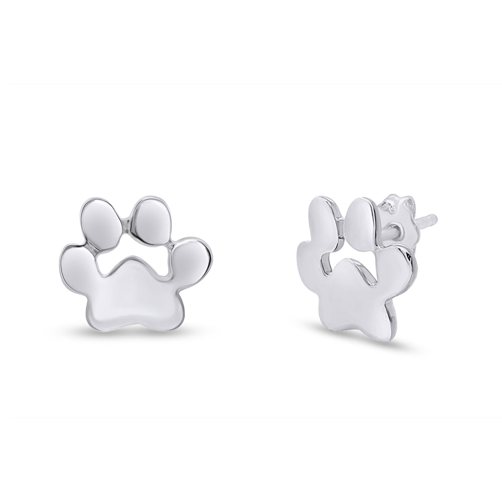 
                      
                        Cute Dog Paw Print Stud Earrings for Women in 925 Sterling Silver with Push Back
                      
                    