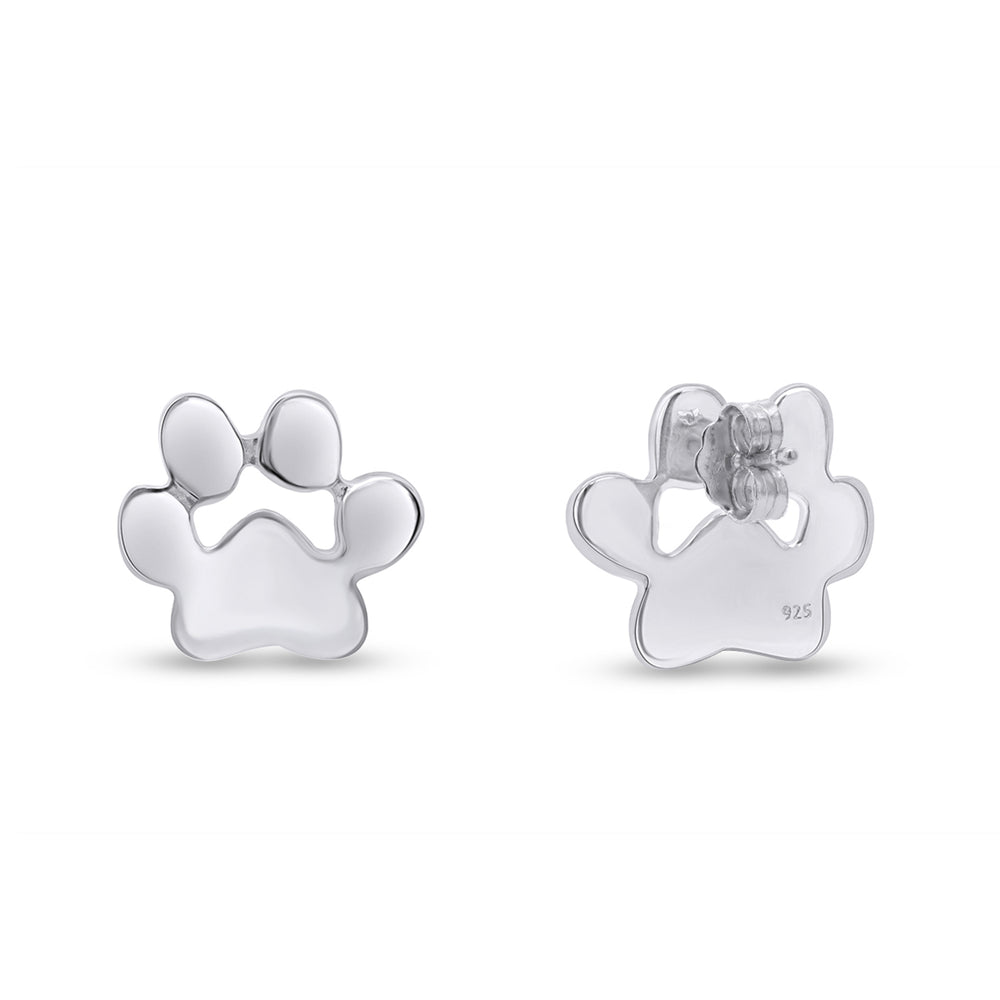 
                      
                        Cute Dog Paw Print Stud Earrings for Women in 925 Sterling Silver with Push Back
                      
                    