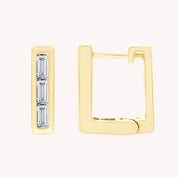 Petit Square Cubic Zirconia Huggies Earrings