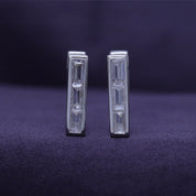 Petit Square Cubic Zirconia Huggies Earrings