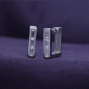 Petit Square Cubic Zirconia Huggies Earrings