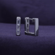 Petit Square Cubic Zirconia Huggies Earrings