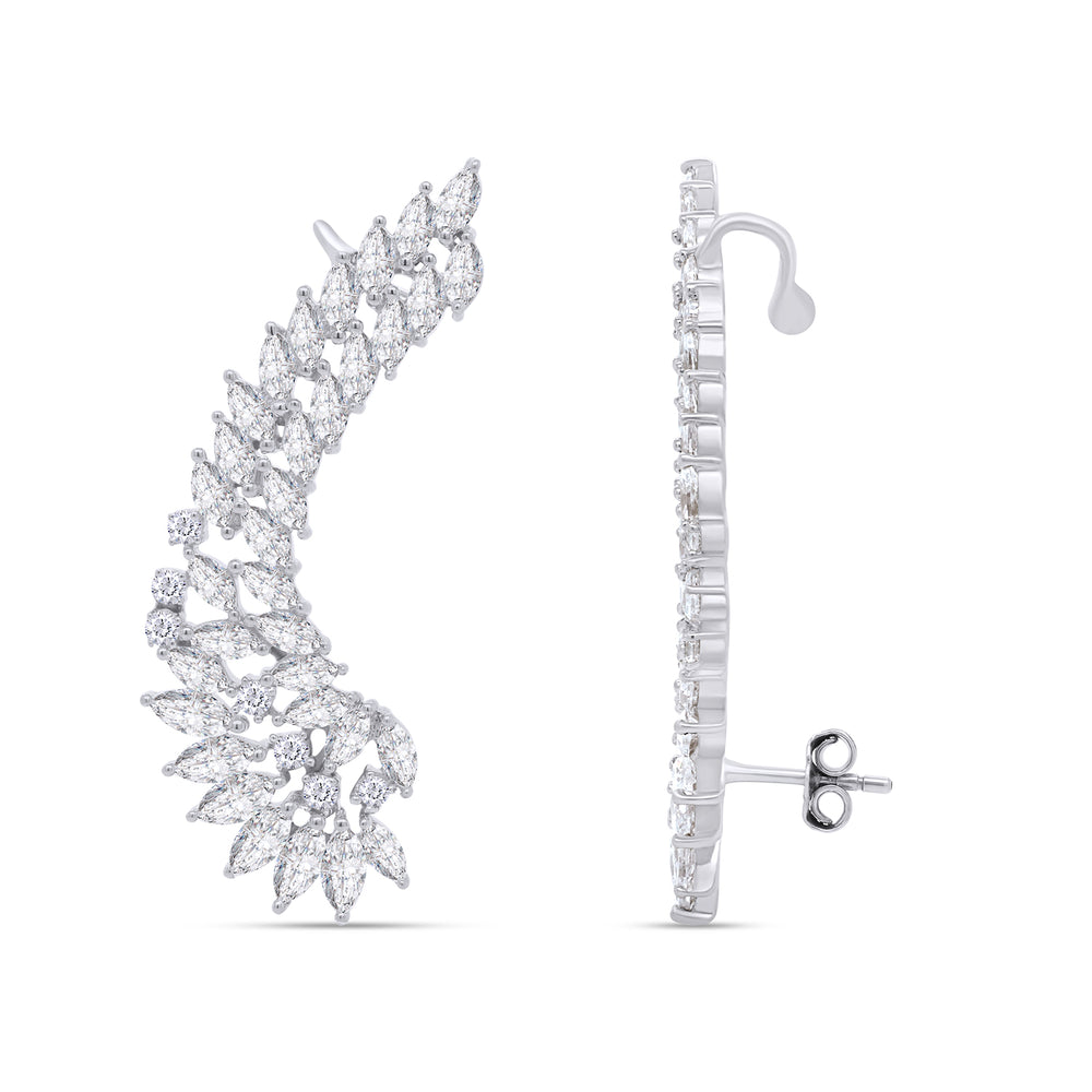 
                      
                        Big Angel Wing Ear Crawler Earrings Cubic Zirconia in 925 Sterling Silver
                      
                    