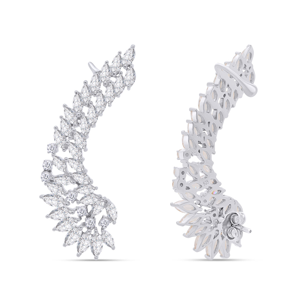 
                      
                        Big Angel Wing Ear Crawler Earrings Cubic Zirconia in 925 Sterling Silver
                      
                    