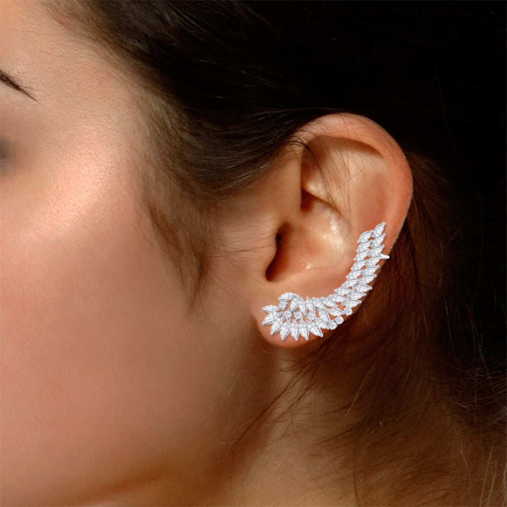 
                      
                        Big Angel Wing Ear Crawler Earrings Cubic Zirconia in 925 Sterling Silver
                      
                    