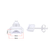 Baguette Stud Earrings Lab Created Moissanite Sterling Silver