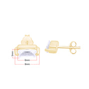 Baguette Stud Earrings Lab Created Moissanite Sterling Silver