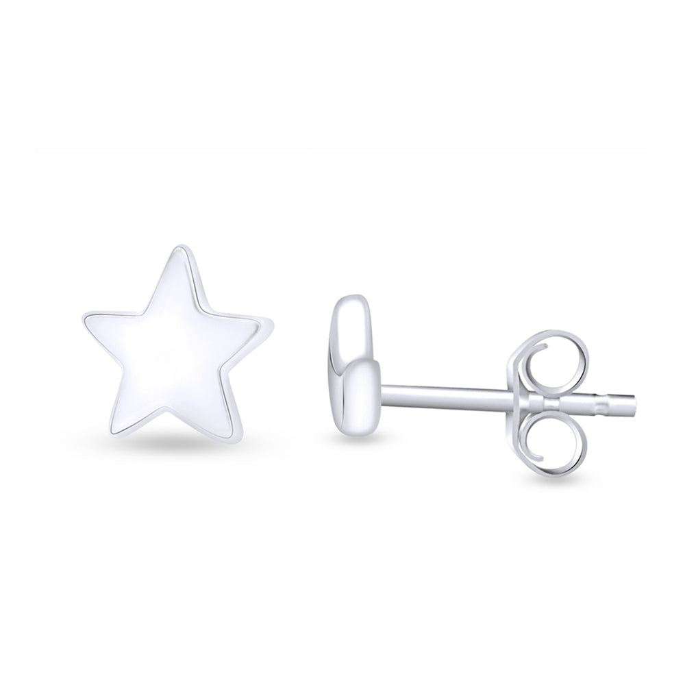 
                      
                        Asymmetry Symbol Moon Star Stud Earrings in 925 Sterling Silver Push Back Jewelry for Women
                      
                    