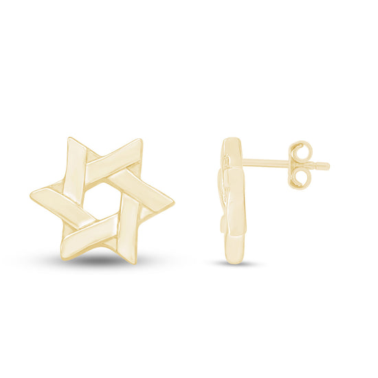 Load image into Gallery viewer, Messianic Star Of David Stud Earrings for Women in 925 Sterling Silver With Push Back
