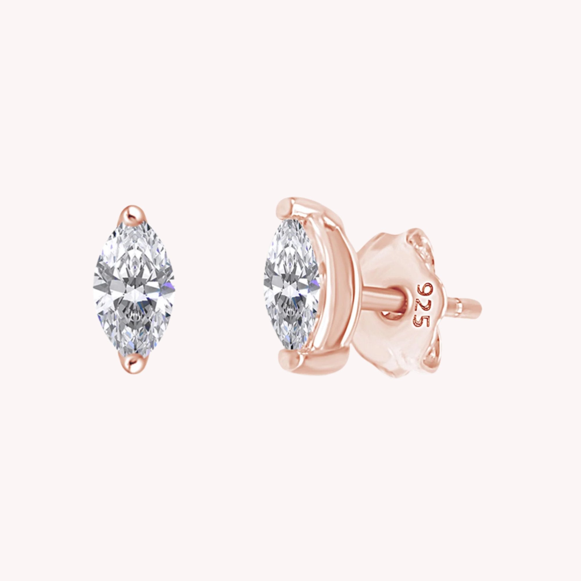 Sparkling Lab Created Moissanite Marquise Cut Stud Earrings