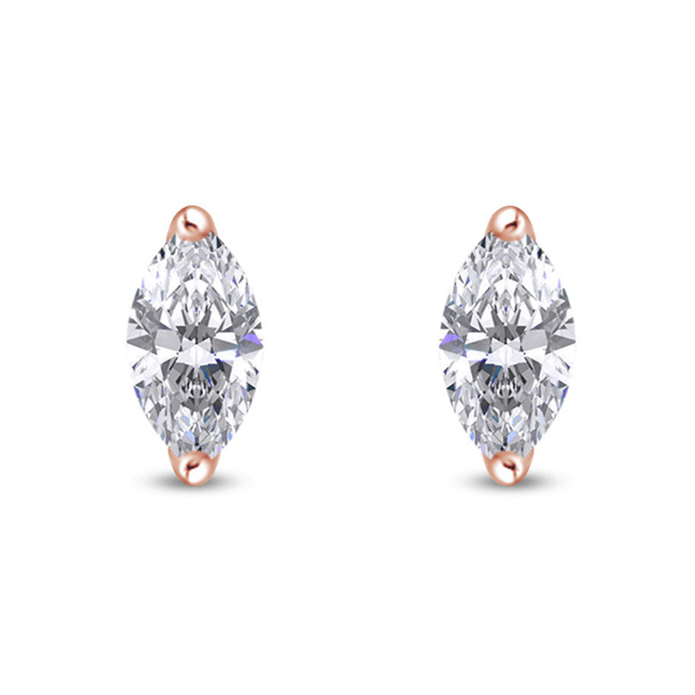 
                      
                        Sparkling White Cubic Zirconia Marquise Frame Stud Earrings in 14k Gold Over Sterling Silver Gift For Her
                      
                    