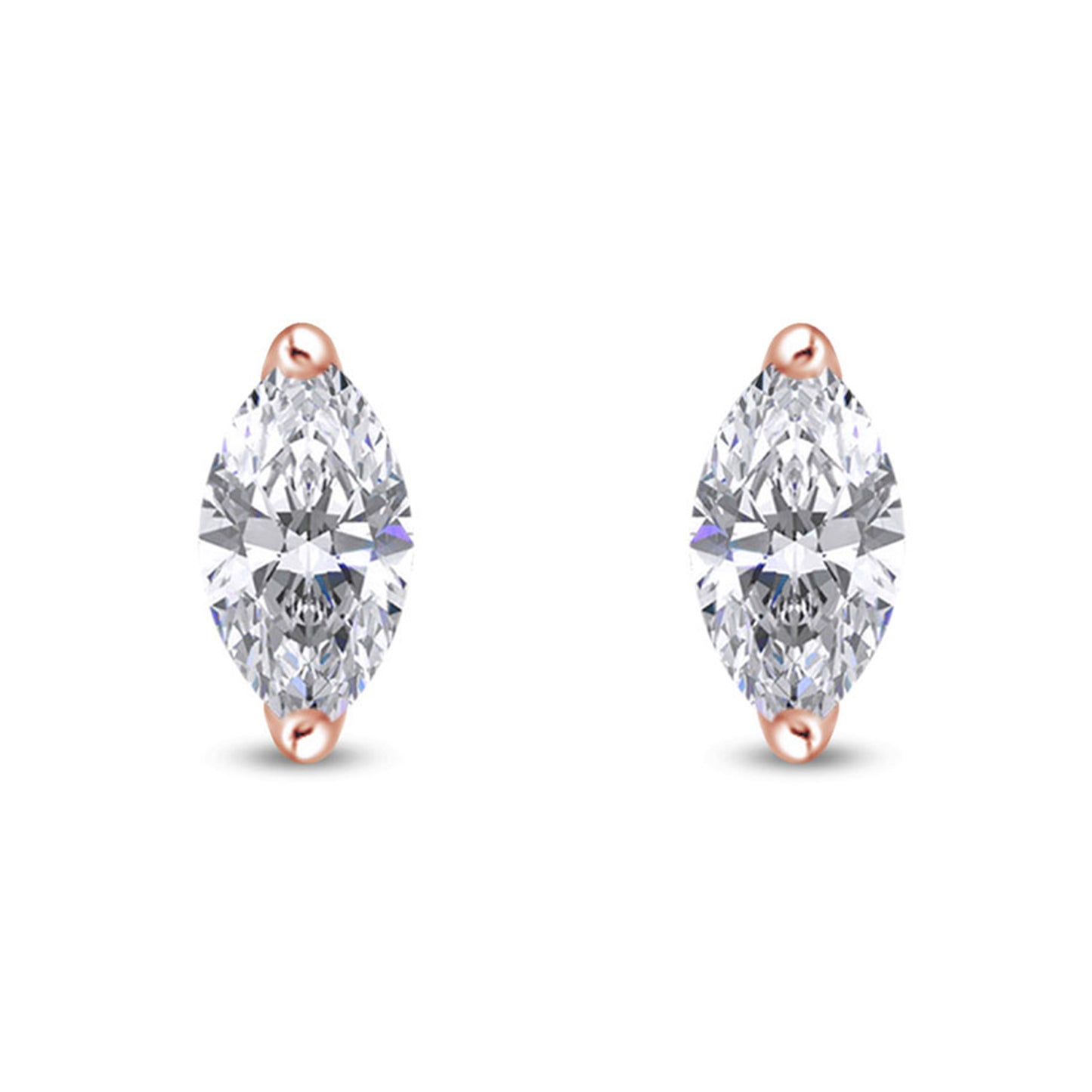Load image into Gallery viewer, Sparkling White Cubic Zirconia Marquise Frame Stud Earrings in 14k Gold Over Sterling Silver Gift For Her
