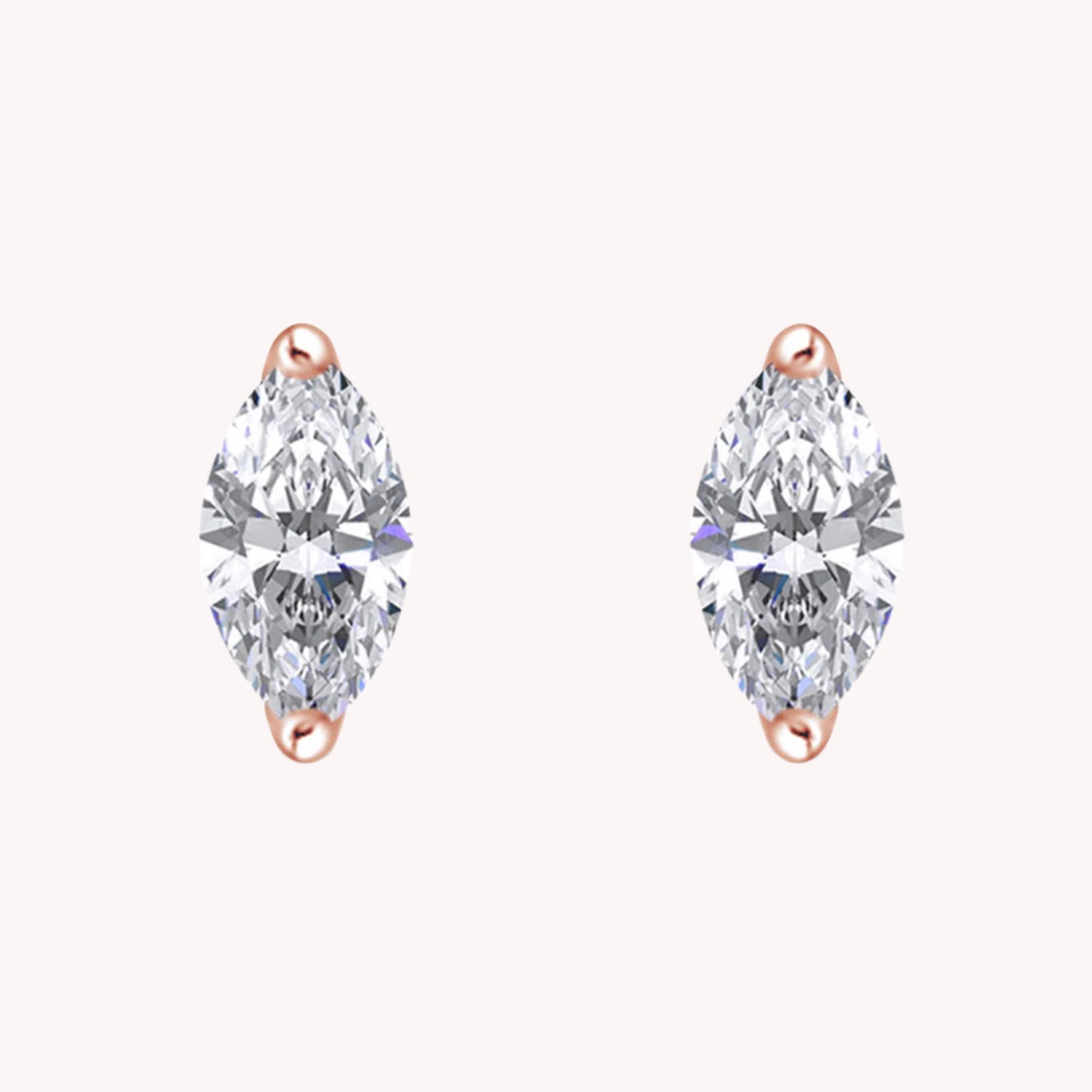 Sparkling White Cubic Zirconia Marquise Stud Earrings