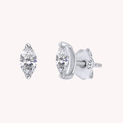 Sparkling Lab Created Moissanite Marquise Cut Stud Earrings