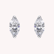 Sparkling Lab Created Moissanite Marquise Cut Stud Earrings