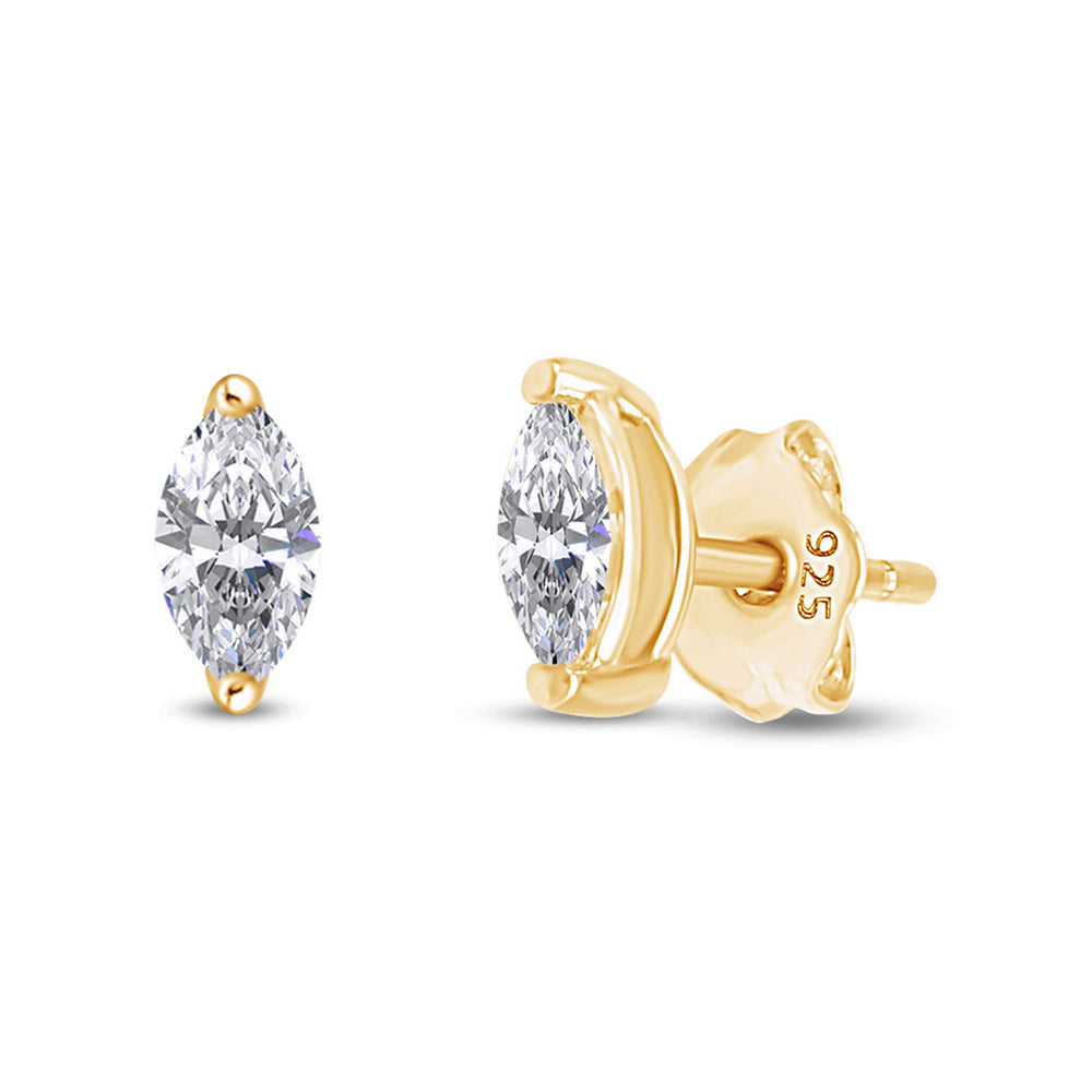 
                      
                        Sparkling White Cubic Zirconia Marquise Frame Stud Earrings in 14k Gold Over Sterling Silver Gift For Her
                      
                    