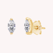 Sparkling Lab Created Moissanite Marquise Cut Stud Earrings