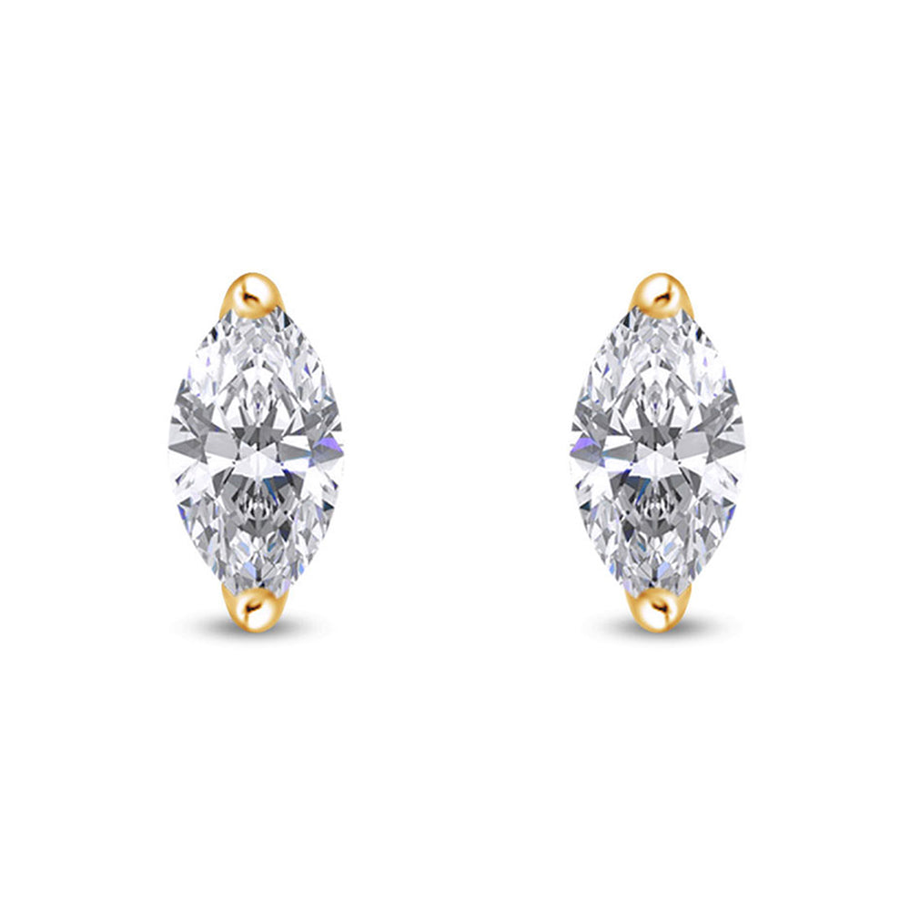 
                      
                        Sparkling White Cubic Zirconia Marquise Frame Stud Earrings in 14k Gold Over Sterling Silver Gift For Her
                      
                    