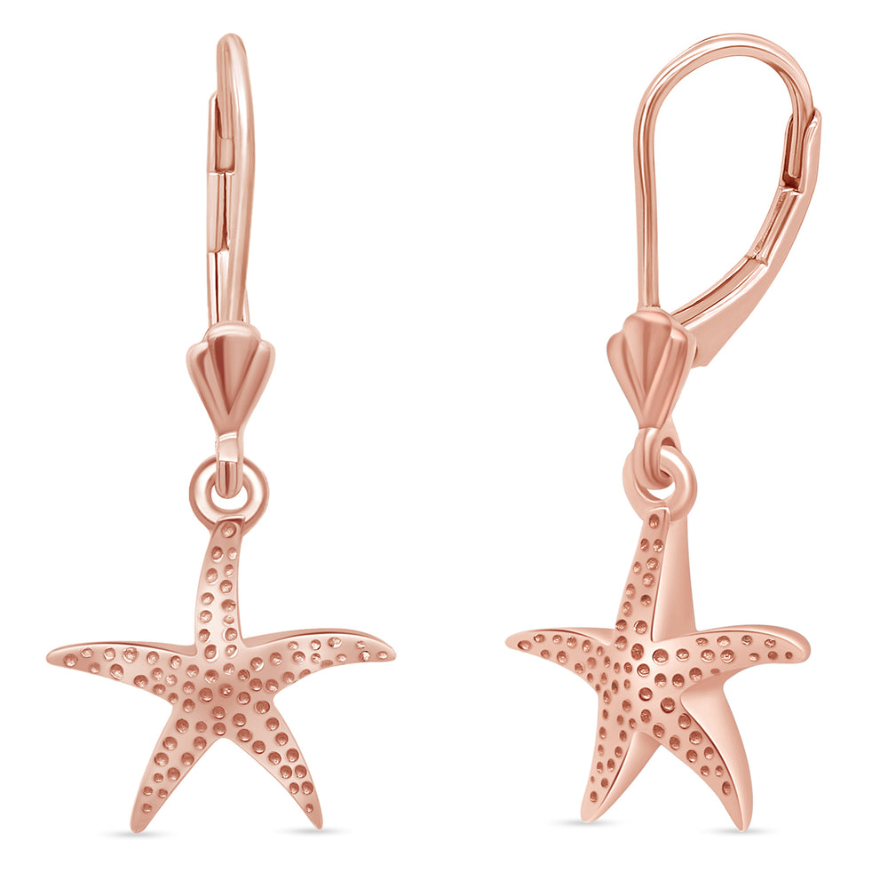 
                      
                        Starfish Lever Back Dangle Earrings for Women in 925 Sterling Silver
                      
                    