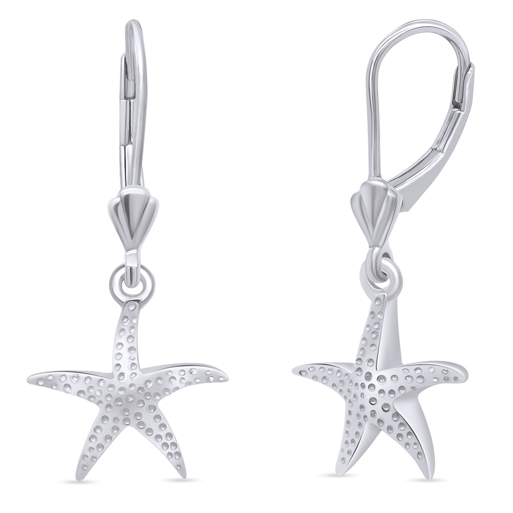 
                      
                        Starfish Lever Back Dangle Earrings for Women in 925 Sterling Silver
                      
                    