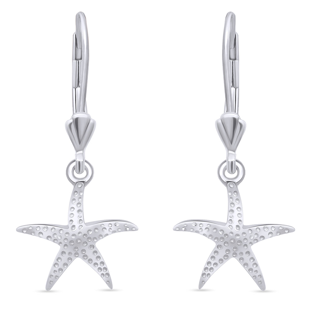 
                      
                        Starfish Lever Back Dangle Earrings for Women in 925 Sterling Silver
                      
                    