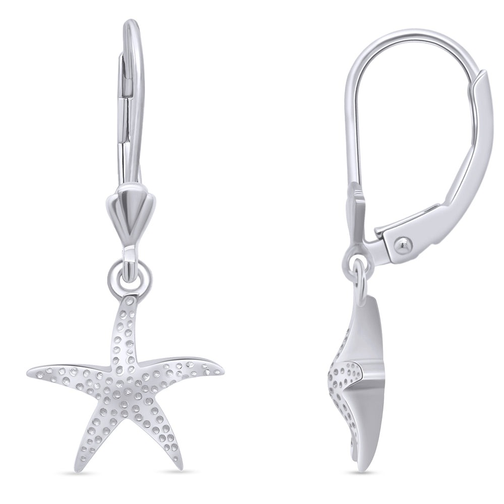 
                      
                        Starfish Lever Back Dangle Earrings for Women in 925 Sterling Silver
                      
                    