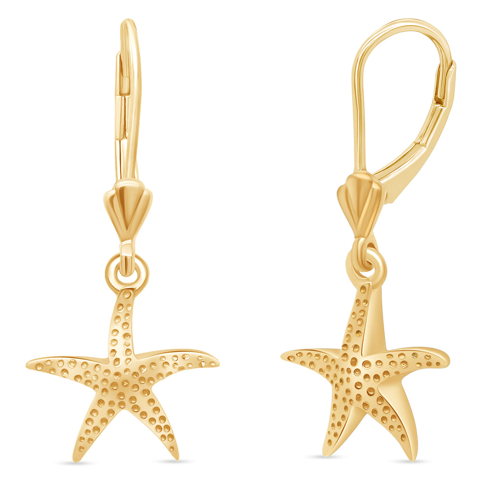 
                      
                        Starfish Lever Back Dangle Earrings for Women in 925 Sterling Silver
                      
                    