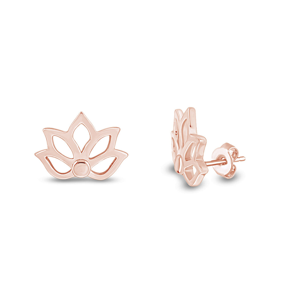 
                      
                        Lotus Flower Stud Earrings For Women in 925 Sterling Silver Push Back
                      
                    