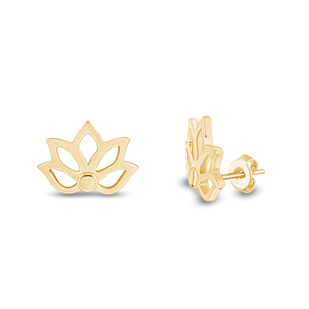 
                      
                        Lotus Flower Stud Earrings For Women in 925 Sterling Silver Push Back
                      
                    