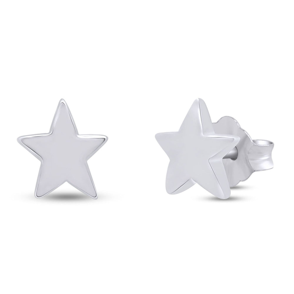 
                      
                        Star Stud Earrings in 925 Sterling Silver Push Back Jewelry for Women
                      
                    