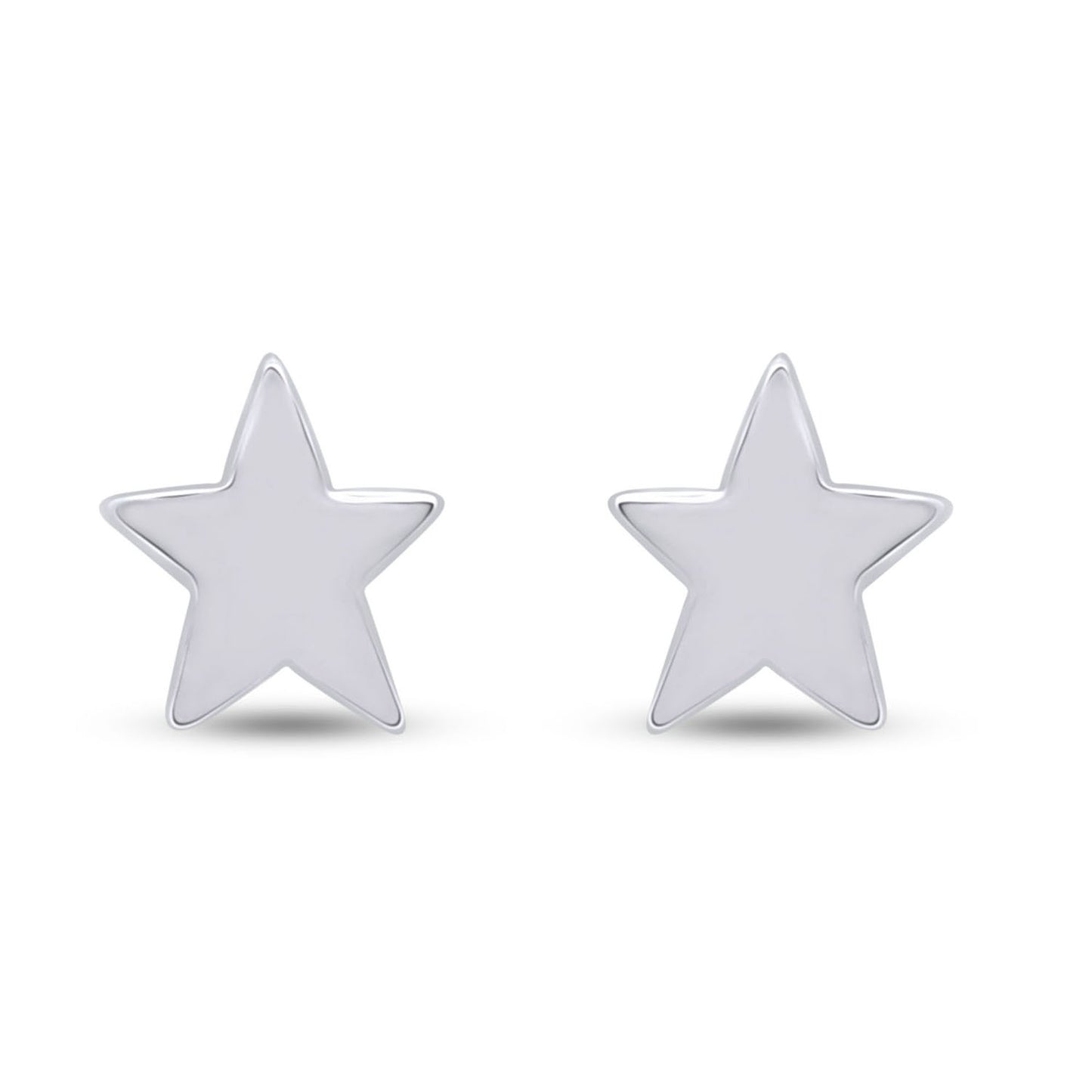 Star Stud Earrings in 925 Sterling Silver Push Back Jewelry for Women