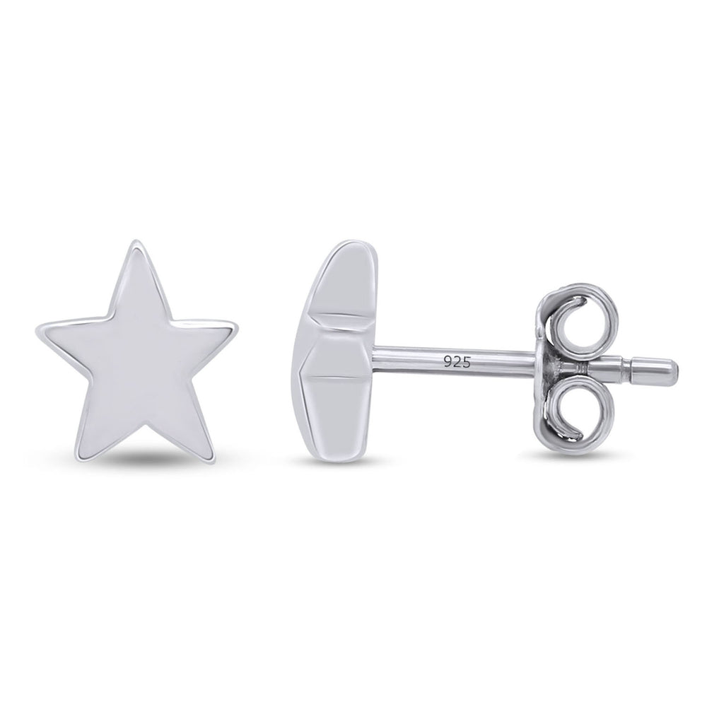 
                      
                        Star Stud Earrings in 925 Sterling Silver Push Back Jewelry for Women
                      
                    