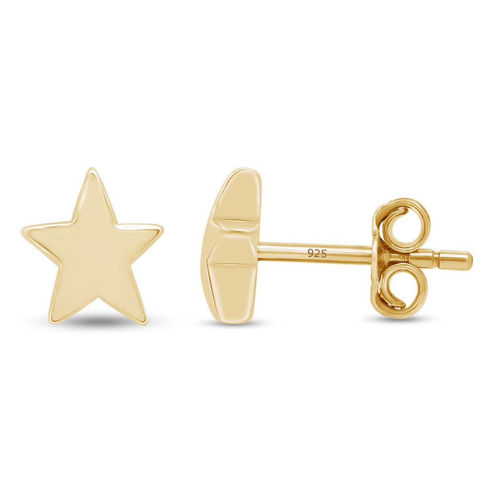 
                      
                        Star Stud Earrings in 925 Sterling Silver Push Back Jewelry for Women
                      
                    