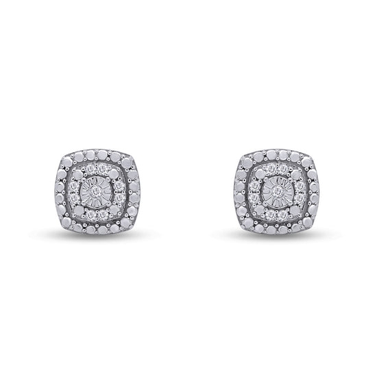 Load image into Gallery viewer, 0.10 Carat Round Cut White Natural Diamond Cluster Stud Earrings For Women In 925 Sterling Silver
