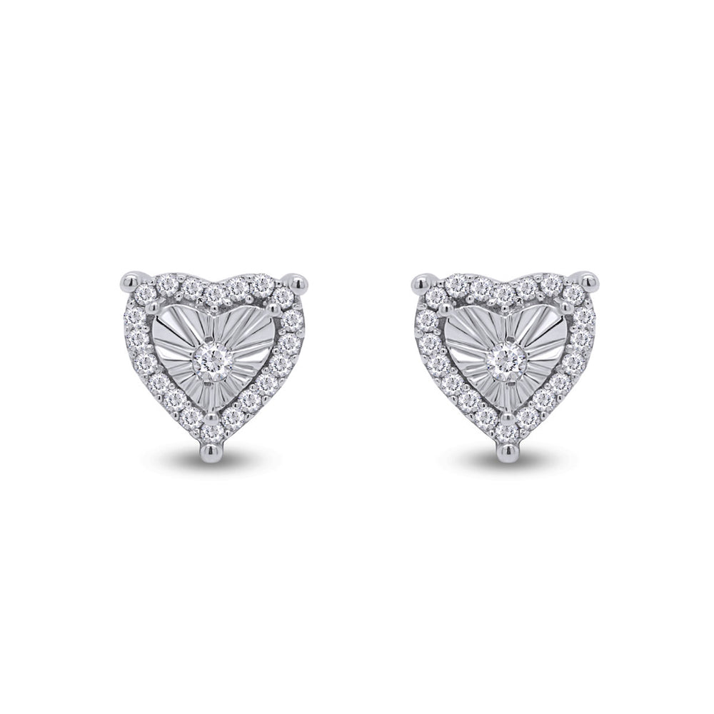 
                      
                        0.25 Carat Natural Diamond Heart Frame Halo Stud Earrings for Women in 925 Sterling Silver
                      
                    